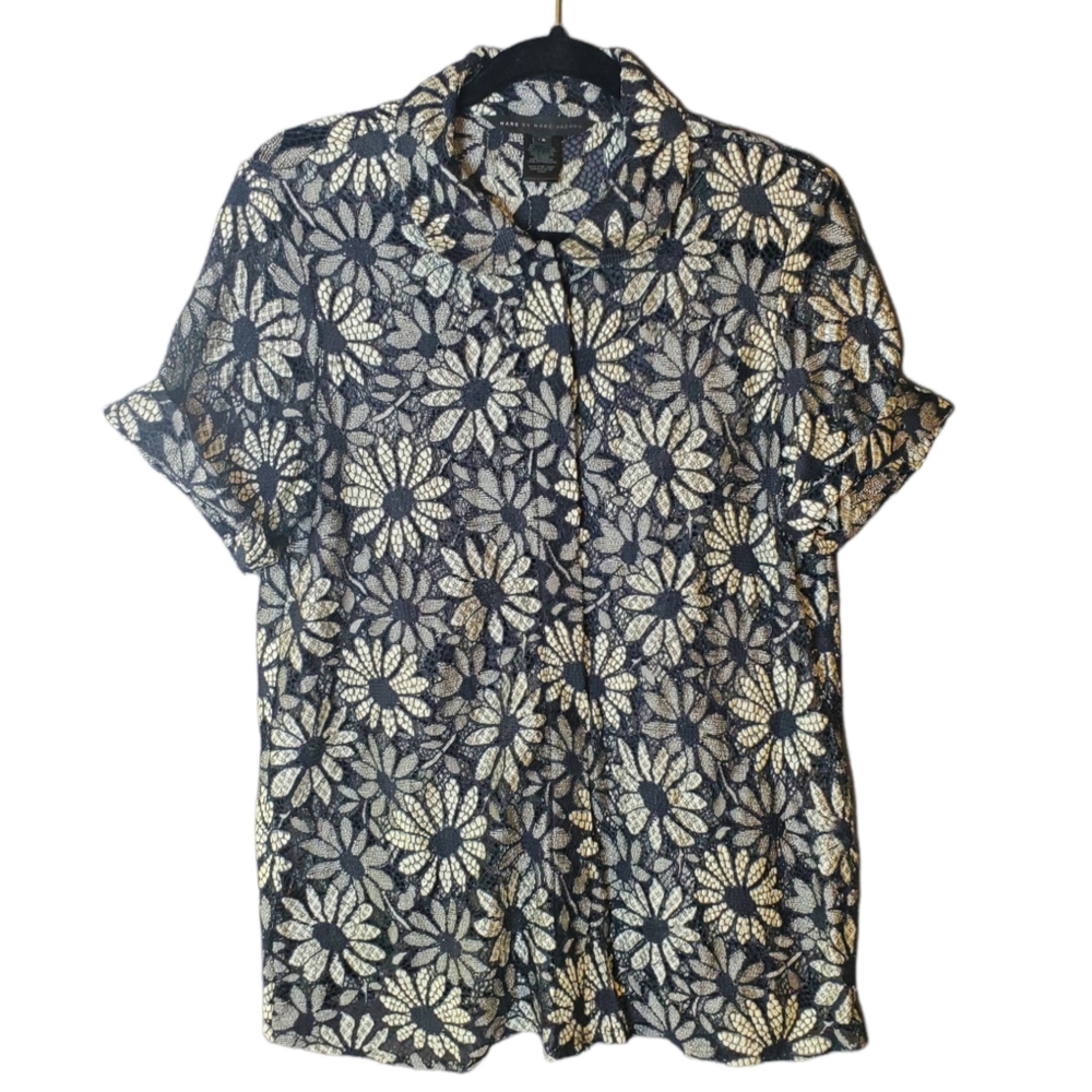 *SOLD* Marc Jacobs Sheer Daisy Button Up